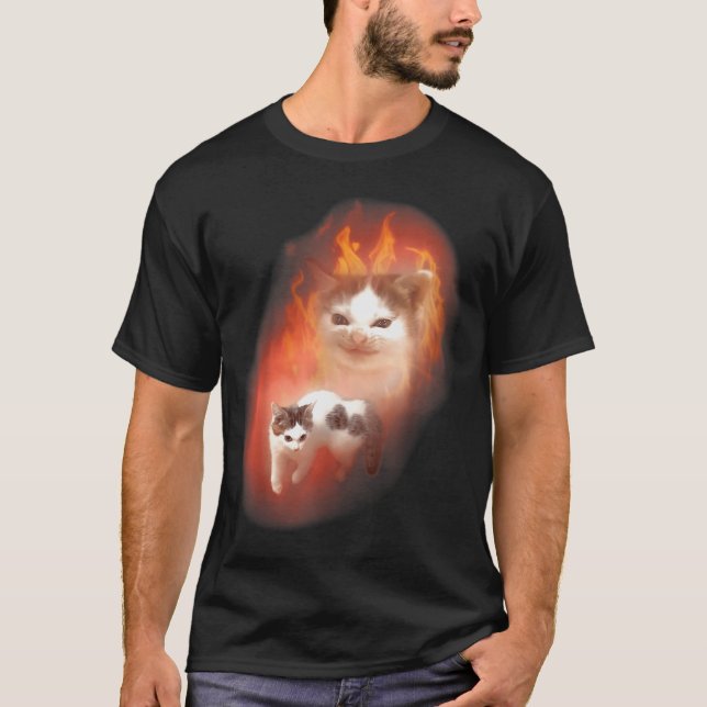 Angry Cat Meme Funny Silly Cat Kitten Lover Humor  T Shirt (Framsida)
