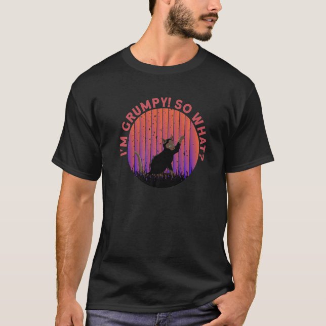 Angry cat meme I'm grumpy so what 1 T Shirt (Framsida)