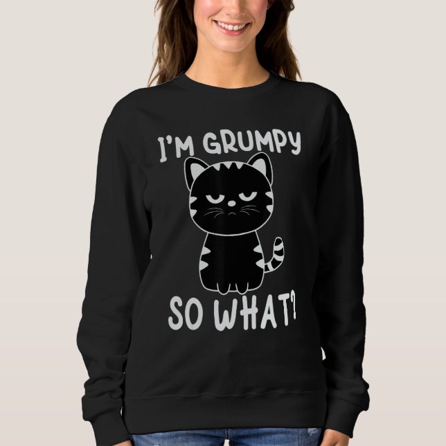 Angry cat meme I'm grumpy so what T Shirt (Framsida)