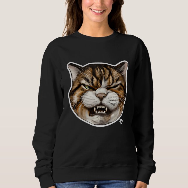 Angry cute Cat With Bad Mood   1 T Shirt (Framsida)