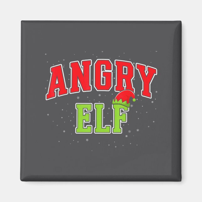 Angry Elf Christmas Family Matching Group Xmas  Magnet (Framsidan)