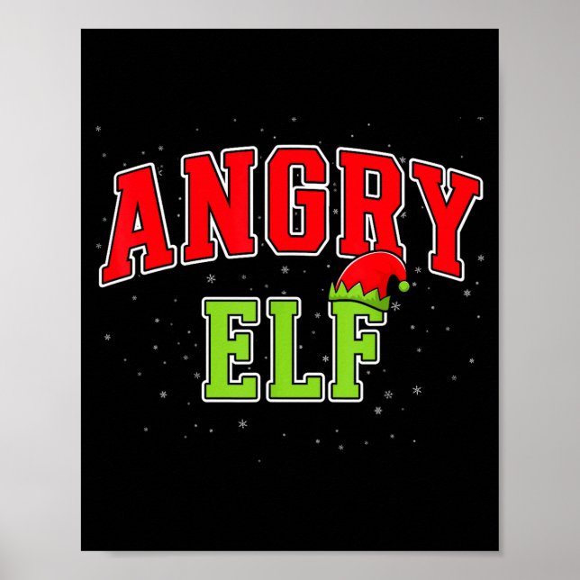 Angry Elf Christmas Family Matching Group Xmas  Poster (Framsidan)