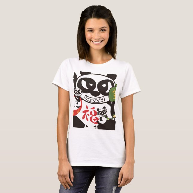 Angry Face Panda God  T-Shirt (Hel framsida)
