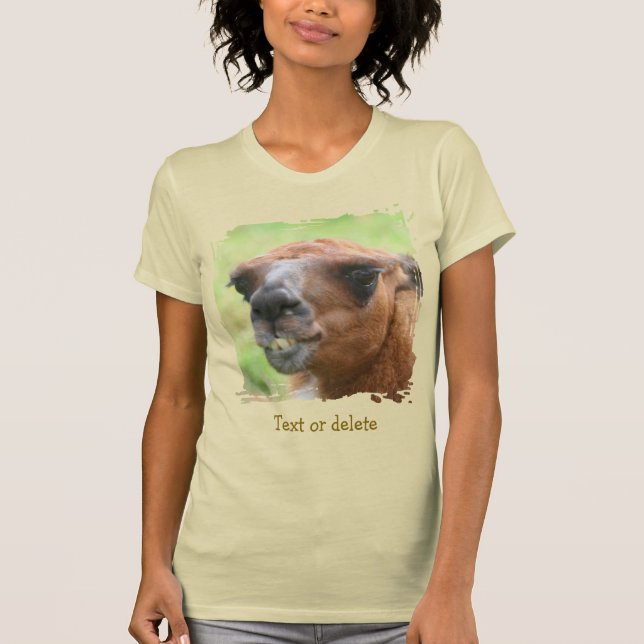 Angry Llama Face Personalized T Shirt (Framsida)