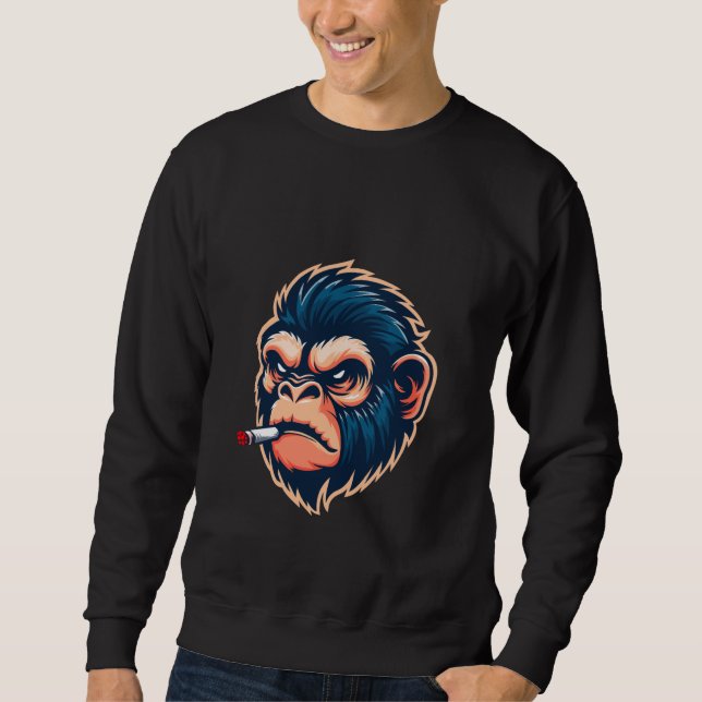 Angry Monkey Graphic Sweatshirt for Men (Framsida)