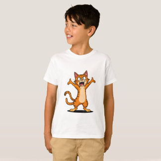 Angry Orange Tabby Cat Cartoon T Shirt