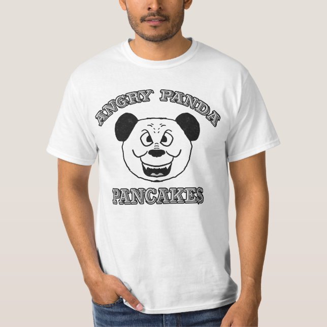 Angry Panda Pancakes T Shirt (Framsida)