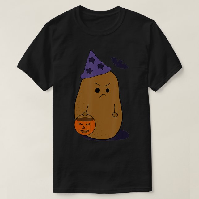 Angry Potato  Funny Halloween Grumpy Potato Wizard T Shirt (Design framsida)