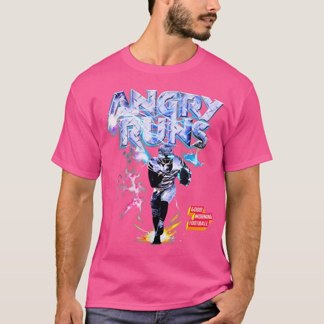 Angry Runs Good Morning Football Sport Lover Art T Shirt (Framsida)