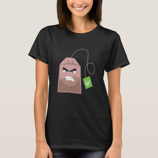 Angry Tea Bag Tea Costume Tea T Shirt (Framsida)