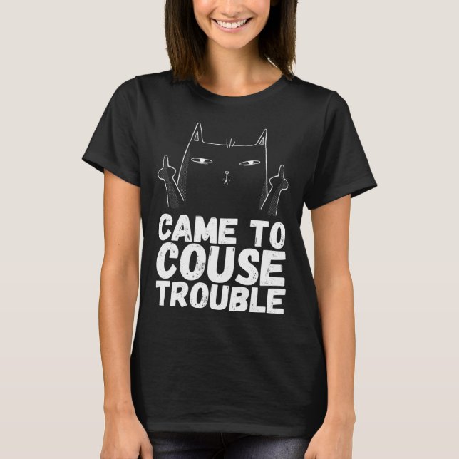 Angrycat Sarkastic Cat Black Cat Humor T Shirt (Framsida)