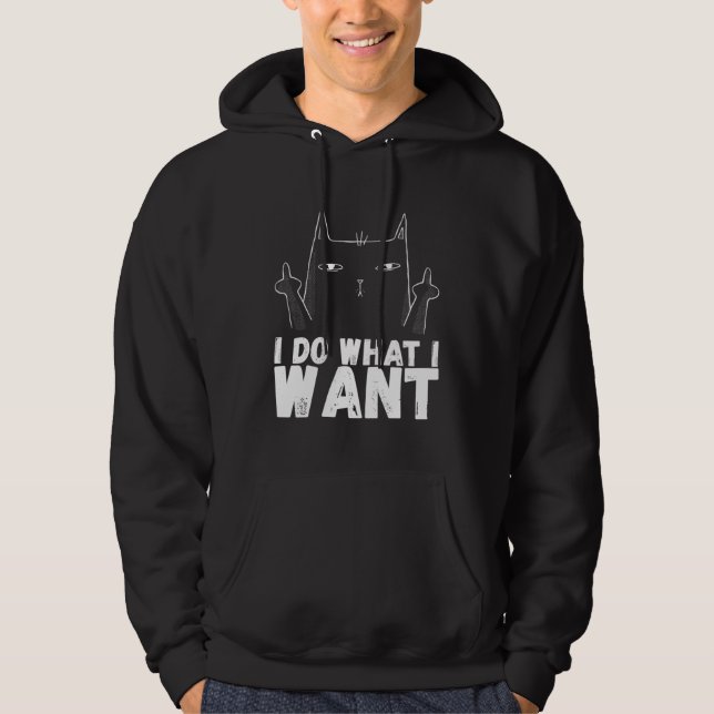Angrycats  Sarcastic Cat  Black Cat Humor  1 Hoodie (Framsida)