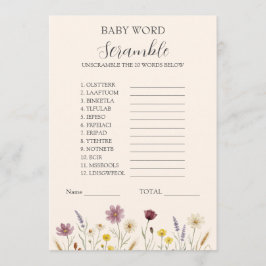Ängsblomma Blommig Baby Shower Spelkort Rådkort