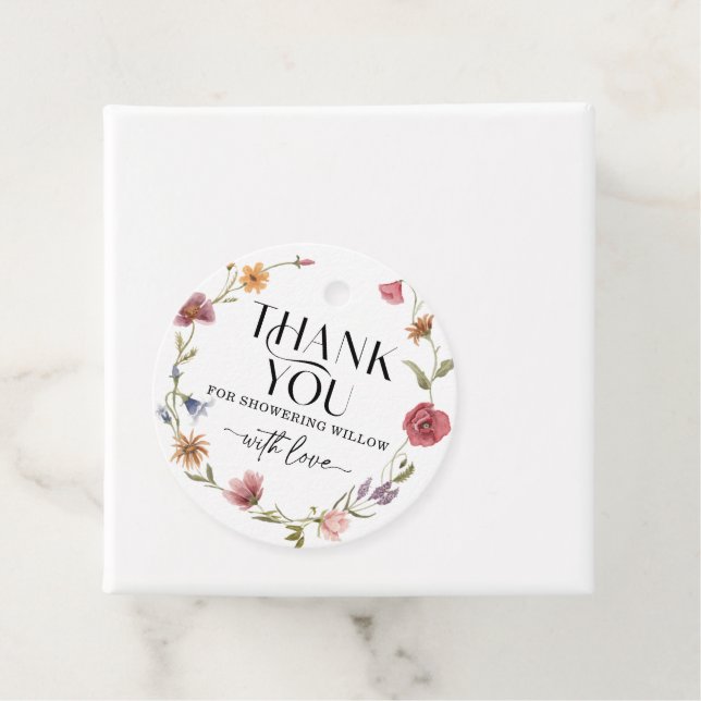 Ängsblomma Boho Gåvokort Gåvor Etiketter (På plats)