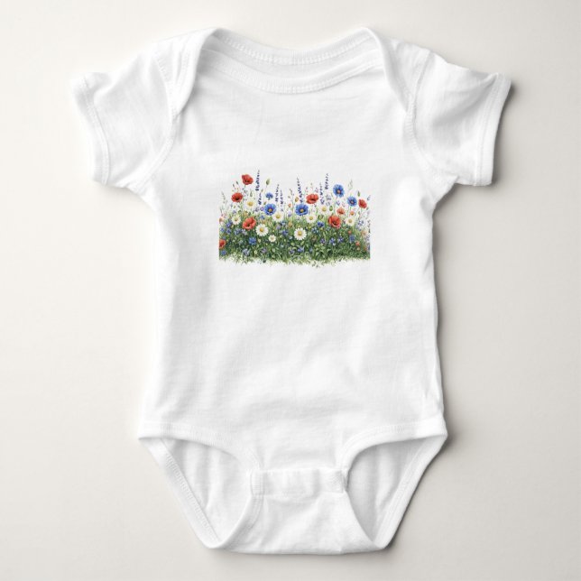 Ängsblomma botanisk trädgård blommor t shirt (Framsida)