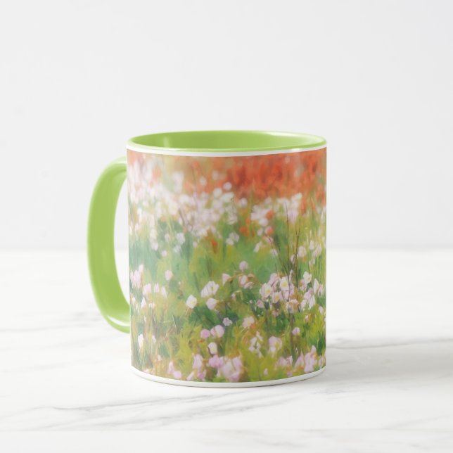 Ängsblomma Impressionistisk Blommig Konst Mugg (Framsida vänster)