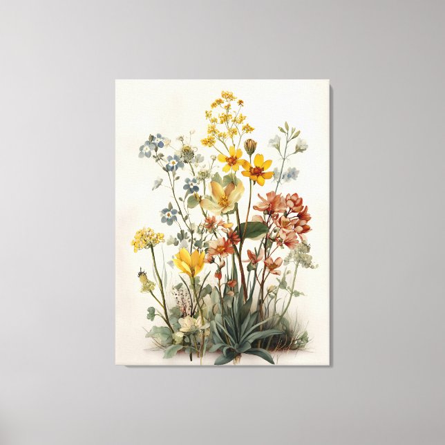 Ängsblommabukett Canvastryck (Framsida)