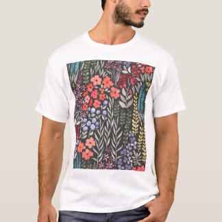 Ängsblommor: Akvarellblommor sömlöst mönster T Shirt