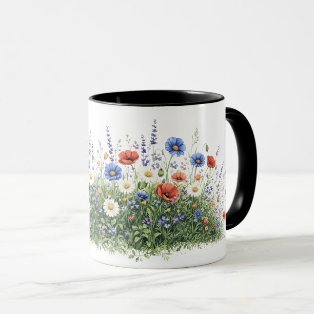 Ängsblommor botanisk trädgård blommor mugg (Framsida höger)