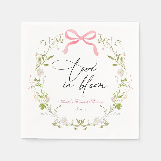 Ängsblommor Bröllopsdusch Servetter (Framsidan)