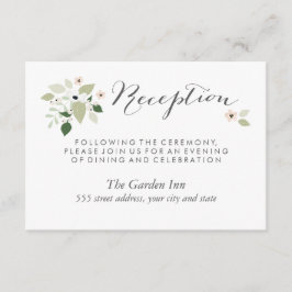 Ängsblommor Mottagningskort - Vitt Tilläggskort