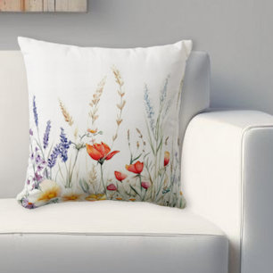Ängsblommor och Lavendel Kudde