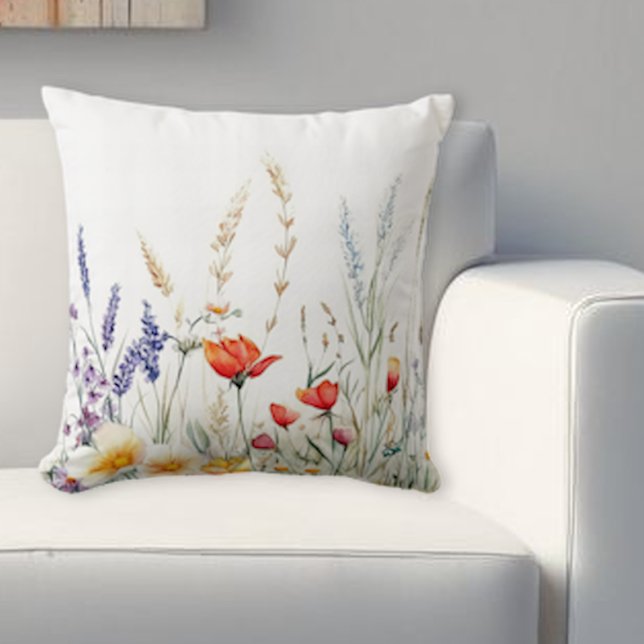 Ängsblommor och Lavendel Kudde (Skapare uppladdad)