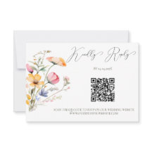 Ängsblommor Vattenfärg Bröllop QR-kod