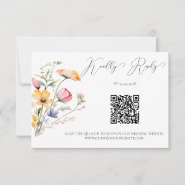 Ängsblommor Vattenfärg Bröllop QR-kod OSA Kort