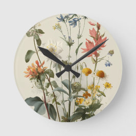 Ängsblomsbukett Rund Klocka