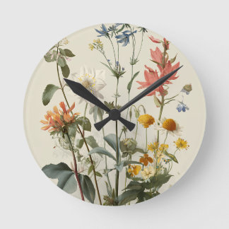 Ängsblomsbukett Rund Klocka