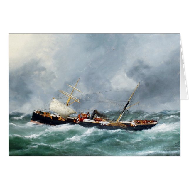 Ångsegling frakt Finsbury 1881 Hälsningskort (Framsidan Horizontal)