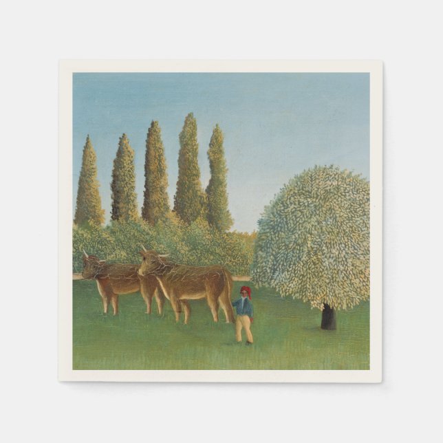 Ängsmark (Betet), Henri Rousseau, 1910 Pappersservett (Framsidan)