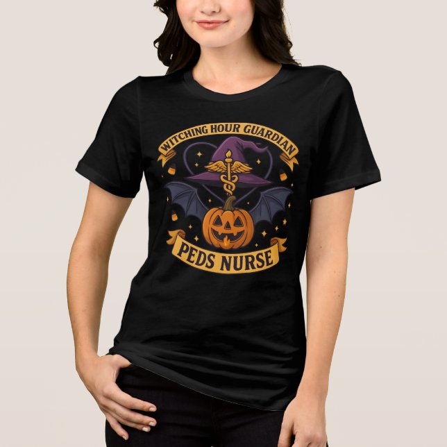 Ångtid Guardian Pediatriska Nurse Halloween T Shirt (Framsida)