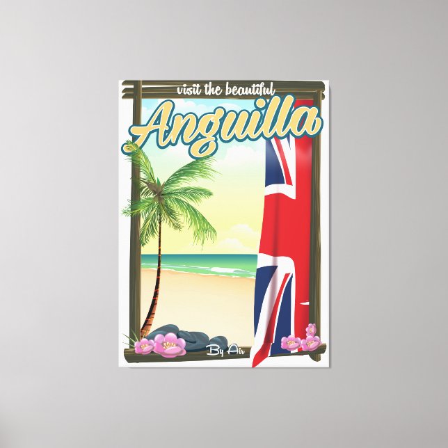 Anguilla British Territoriums reseaffisch Canvastryck (Framsida)