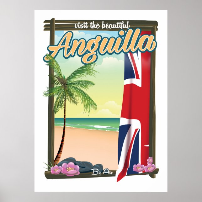 Anguilla brittiskt territorium resaffisch poster (Framsidan)