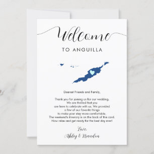 Anguilla Bröllop välkomstkort för Brev