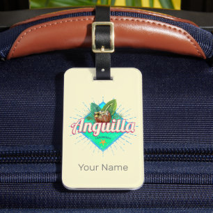 Anguilla Caribbean Retro Vacation Vintage Island Bagagebricka