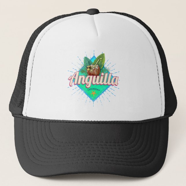 Anguilla Caribbean Retro Vacation Vintage Island Keps (Framsida)