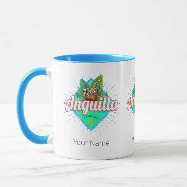Anguilla Caribbean Retro Vacation Vintage Island Mugg (Vänster)