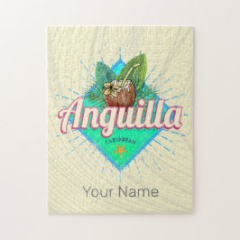 Anguilla Caribbean Retro Vacation Vintage Island Pussel