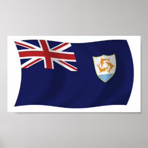 Anguilla Flagga Affisch Print