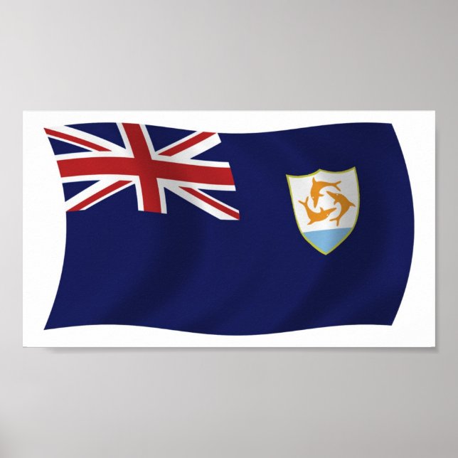 Anguilla Flagga Affisch Print (Framsidan)