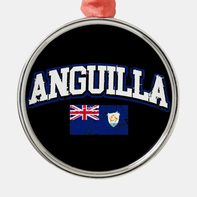 Anguilla Flagga Julgransprydnad Metall (Framsidan)