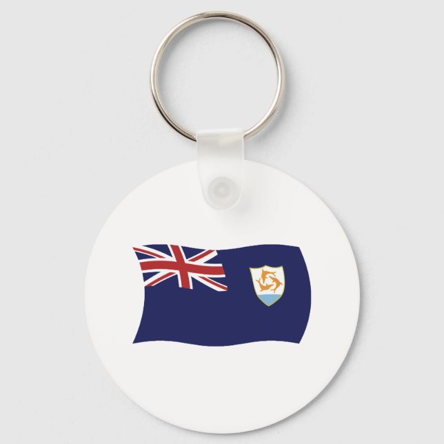 Anguilla Flagga Keychain Nyckelring (Framsida)