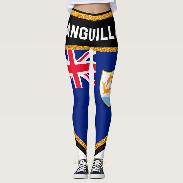 Anguilla Flagga Leggings (Framsida)