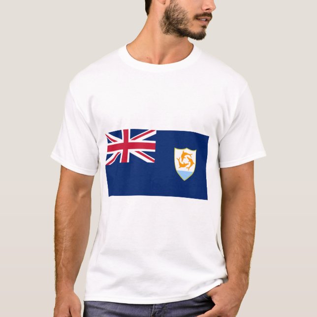 Anguilla Flagga T Shirt (Framsida)