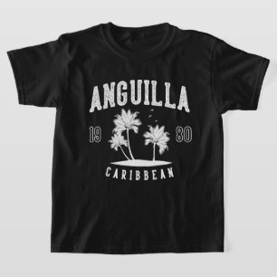 Anguilla Karibisk Palmträd 1980 Barn T Shirt