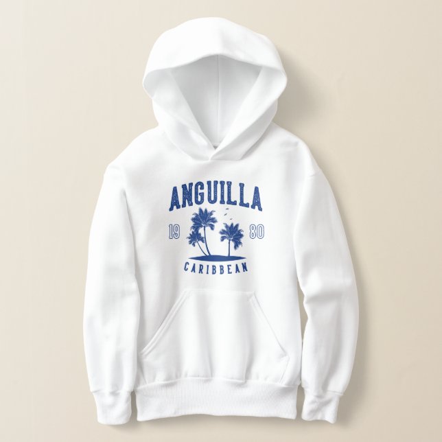 Anguilla Karibisk Palmträd 1980 Barn T Shirt (Laydown)