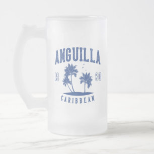 Anguilla Karibisk Palmträd 1980 Frostat Ölglas